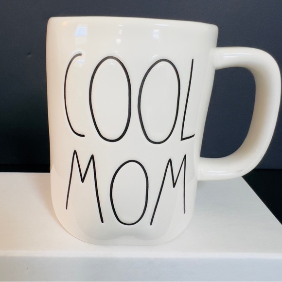 Rae Dunn Artisan Collection “COOL MOM” Coffee Tea Cup Mug 16 0z Aqua Interior - Picture 1 of 9